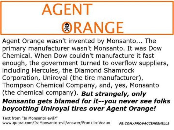 Did monsanto manufactured agent orange?