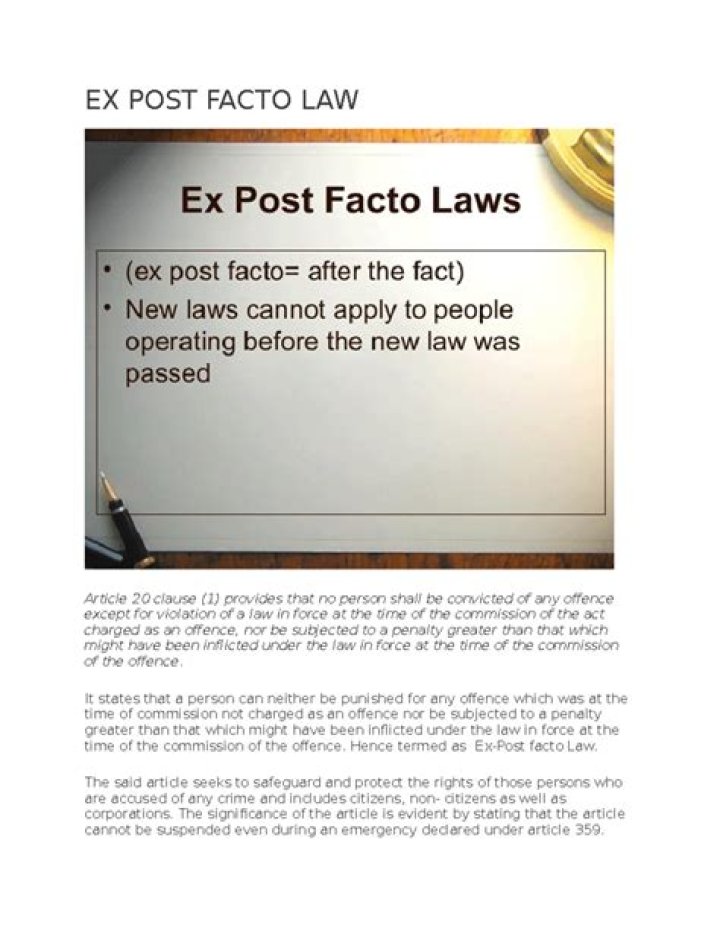 Has ex post facto law?