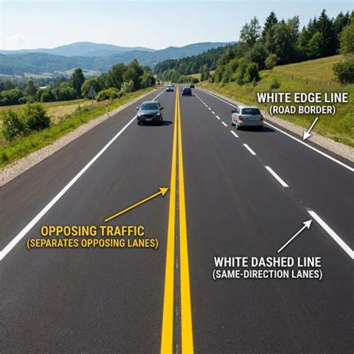 How long are the yellow dotted lines on the road?