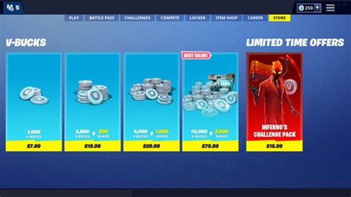 How much are v bucks?