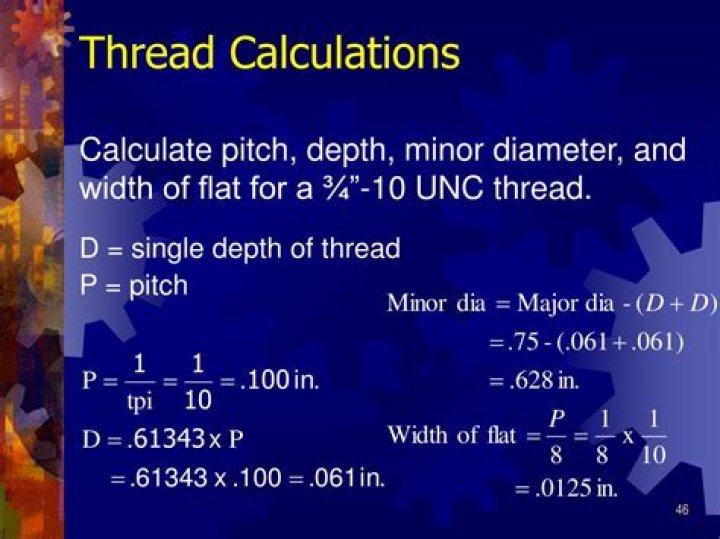 How to calculate pitch diameter of thread?
