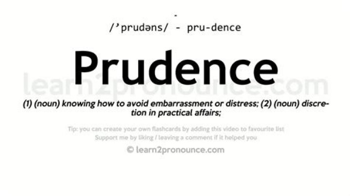 What does prudence mean?