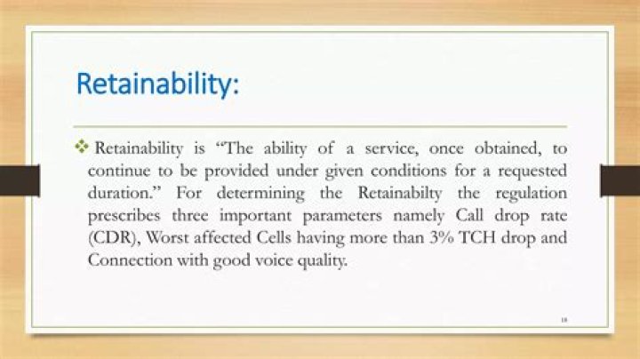 What is retainability meaning?