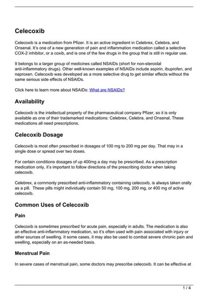 When should celebrex be taken?
