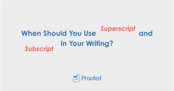 When to use subscript?